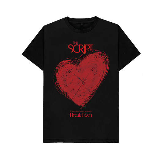 The Script Breakeven Heart Black Tee