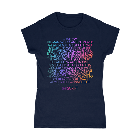The Script Ladies Tracklisting Navy Tee