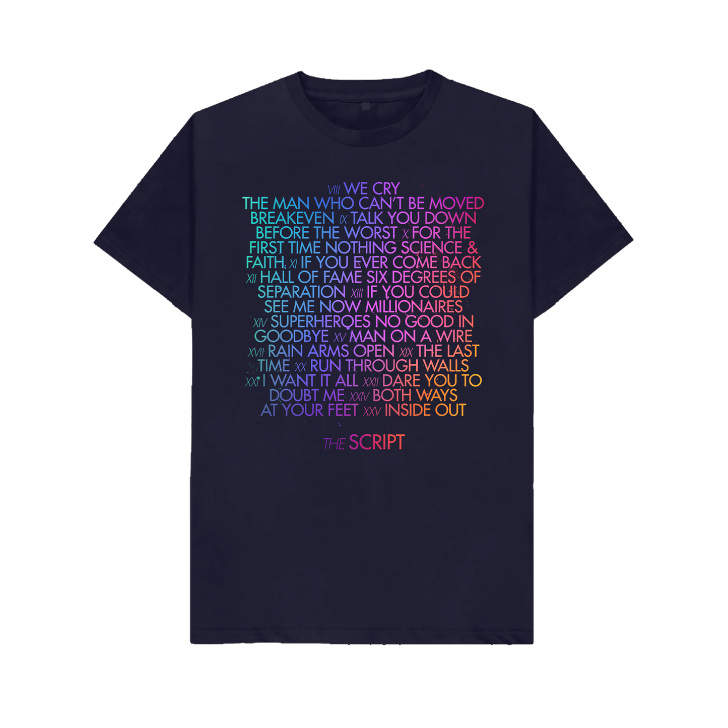 The Script Tracklisting Navy Tee