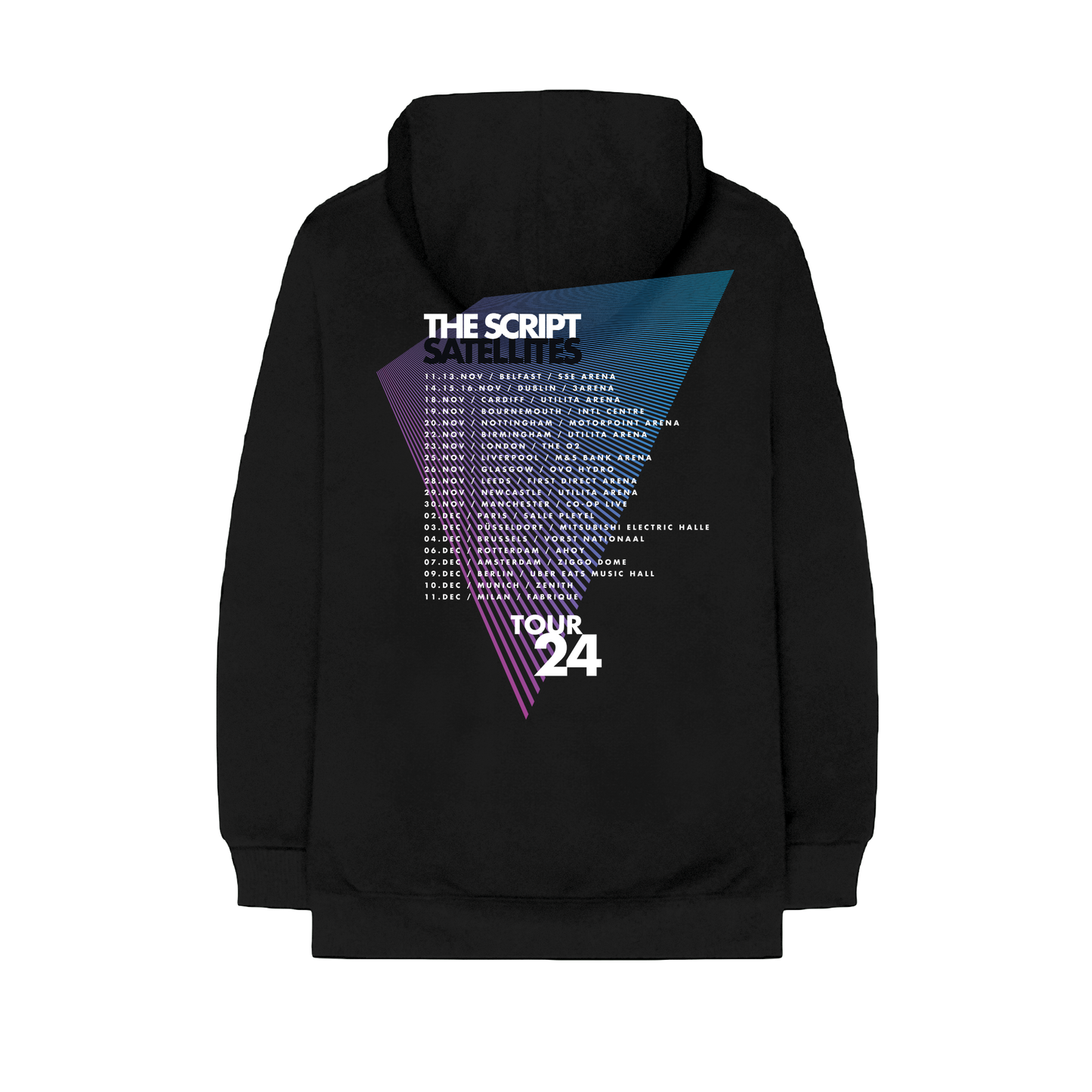 The Script Silhouette Dateback Black Hoodie